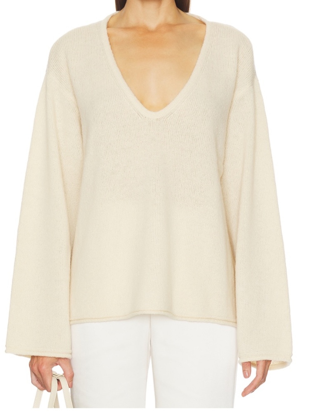 L’Academie Brenne Neck Sweater in Oat